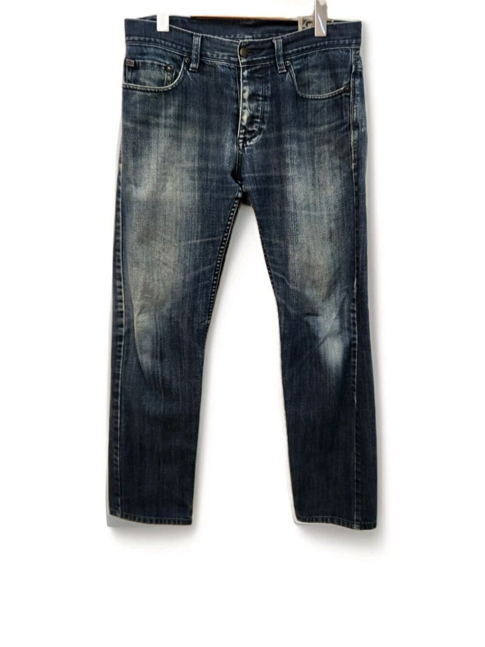 Armani Exchange Men J127 Low Rise Slim Slim Jeans Blue 32R (32x31) Distressed